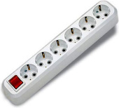 Колодка 6 гн. с/з с выкл."Универсал" S306