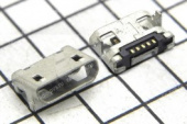 micro USB B 5pin на плату (выводы крепления вниз) (NEW)