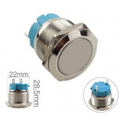 Кнопка антиванд. d=22мм 2pin плоск. 250V OFF-ON (фиксац)