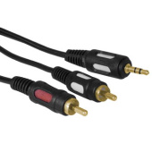 Шнур 3.5 jack - 2RCA 1.5m Gold