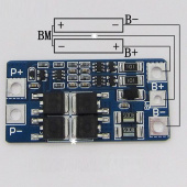 Контроллер заряда-разряда для LifePO4 батарей, 2 ячейки, до 20А с балансировкой