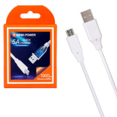 Шнур USB 2.0 - microUSB В 5A 1,0м  MRM M9m резиновый