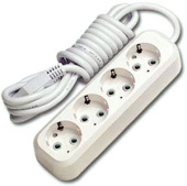 Удлинитель Е-304 ПВС 3*1  4гн. 3м з/к