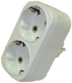 Разветвитель 2 гн с/з плоский 16А "Универсал" А302