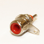 Гнездо RCA RS-115G (на корпус с гайкой) никель красное