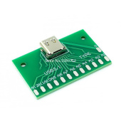 Адаптер гнездо TYPE-C 24 контакта на печатной плате для Arduino