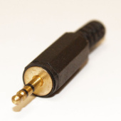 Джек 2,5 4-pole пластик Gold, со шнуром 1.5м