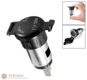 Гнездо прикуривателя с пылезащитой металл+пластик TD-55