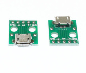 Адаптер гнездо micro_USB 5 контактов на печатной плате