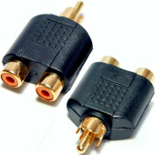 Перех шт RCA - 2 гн RCA Gold