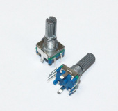 Энкодер N8 (дискретность - 20) с кнопкой (3+2 вывода) (12х12мм, вал D-6мм, H-20мм) серия ZEC11S
