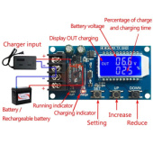 Плата контроля зарядки свинцовых аккумуляторов 6-60V 10A с LCD индикатором XY-L10A 