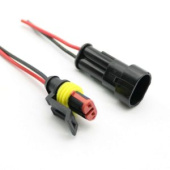 Соединительный разъем 2pin 1,5 с проводом 60мм DJ7021 IP67 (штекер+гнездо)