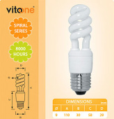 Лампа энергосбер. спираль E27/9W micro 6400K