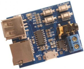 Модуль RS012. Mp3 плеер. USB+microSD до 32 ГБ. Стерео AUX выход + УНЧ на 3 Вт