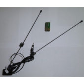 Антенна авто Средний желобок два рога черная пружина