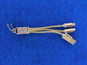 Перех шт USB - шт micro USB/шт iPhone 6 10см