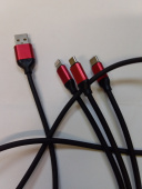 Шнур USB 2.0 - Type C/microUSB/iPhone 1.2m