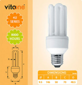 Лампа энергосбер. VО-11420 4U E27/20W mini 6400K