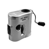 Микроскоп мини 60Х с подсветкой + детектор валют 9592