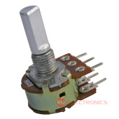 Потенциометр стерео 2х100к (гладкий)