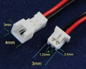 Соединительный разъем 2pin Micro JST PH 1.25 с проводами 100 мм