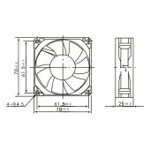 Вентилятор 12V RQD7015MS