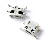 micro USB B 5pin на плату (выводы крепления изогнутые) (B-5 SAD)