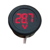 Вольтметр LED 3-х разрядн 4-100в . 2-х проводной круглый