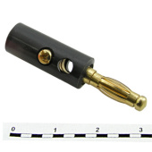Штекер банан под винт 10-0015 GOLD black