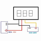 Вольтметр LED 3-х разрядн 3-х провод 0-99,9в б/корпуса красн