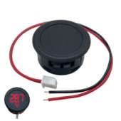 Вольтметр LED DC 5-120 В (2 провода) круглый красный