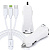 Разветвитель ЗУ прикуриватель- 2 USB, Micro USB, TYPE-C,Ligthning